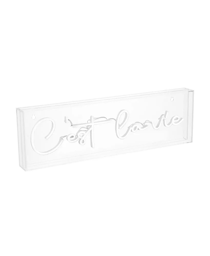 Jonathan Y Cest La Vie Contemporary Glam Acrylic Box Usb Operated Led Neon Light