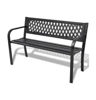 Patio Bench 46.5" Steel Black