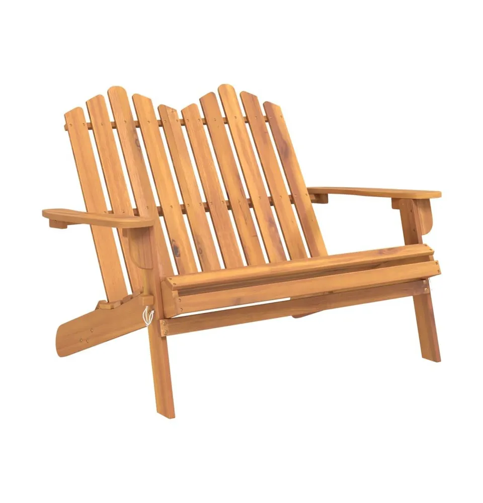 Adirondack Patio Bench 49.6" Solid Wood Acacia