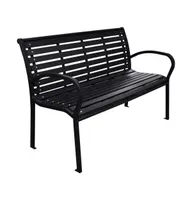 Patio Bench Black 45.7" Steel and Wpc