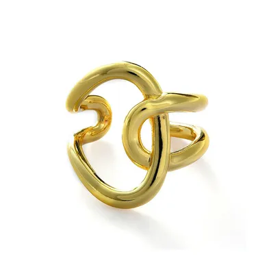 Sohi Women's Gold Abstract Twist Open Ring
