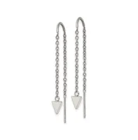 Chisel Stainless Steel Polished Triangle Dangle Threader Earrings