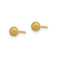 Chisel Stainless Steel Polished Yellow plated Ball Earrings