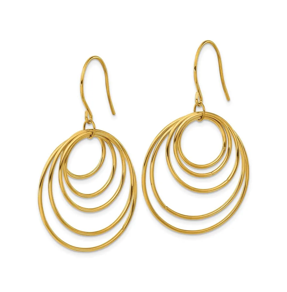Chisel Stainless Steel Yellow plated Multi-Circle Dangle Earrings
