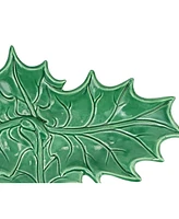 Lastra Evergreen Figural Holly Two-Leaf Platter