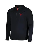 Men's LevelWear Black Chicago Bulls Zander Hoodie Raglan Quarter-Zip Top