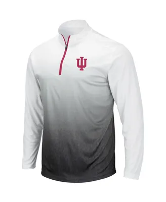 Men's Colosseum Gray Indiana Hoosiers Magic Team Logo Quarter-Zip Jacket