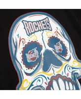 Men's Mitchell & Ness Black Houston Rockets Hardwood Classics Sugar Skull Hometown T-shirt