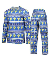 Men's Concepts Sport Royal Pitt Panthers Swivel Long Sleeve T-shirt and Pants Sleep Set