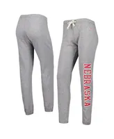 Women's League Collegiate Wear Heather Gray Nebraska Huskers Victory Springs Tri-Blend Jogger Pants