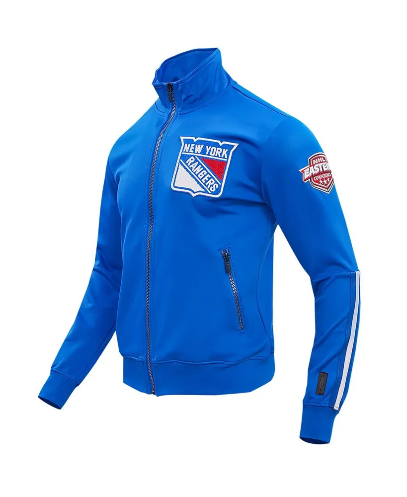 Men's Pro Standard Blue New York Rangers Classic Chenille Full-Zip Track Jacket