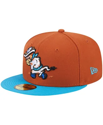 Men's New Era Brown Amarillo Sod Poodles Theme Nights Amarillo Calf Fries Alternate 1 59FIFTY Fitted Hat