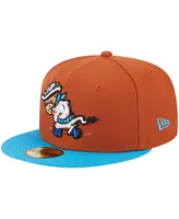 Men's New Era Brown Amarillo Sod Poodles Theme Nights Amarillo Calf Fries Alternate 1 59FIFTY Fitted Hat