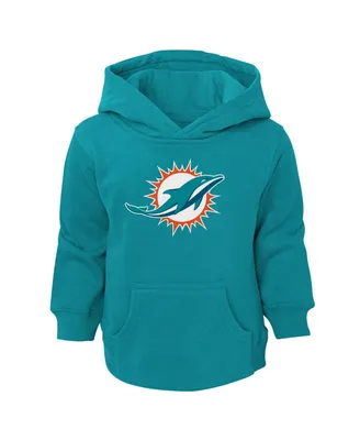 Toddler Boys and Girls Aqua Miami Dolphins Logo Pullover Hoodie