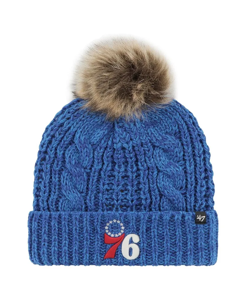 Women's '47 Brand Royal Philadelphia 76ers Meeko Cuffed Knit Hat with Pom