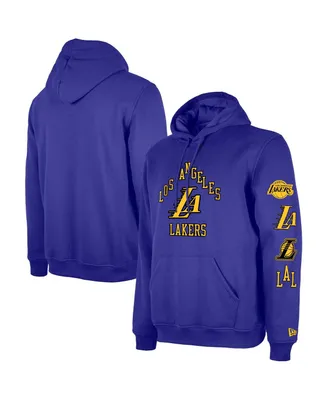 Men's New Era Purple Los Angeles Lakers 2023/24 City Edition Big and Tall Pullover Hoodie