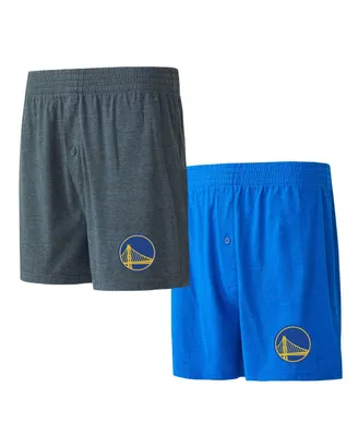 Men's Concepts Sport Royal, Charcoal Golden State Warriors Two-Pack Jersey-Knit Boxer Set