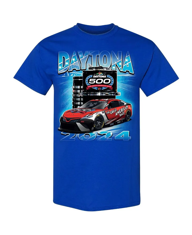 Men's Checkered Flag Sports Blue 2024 Daytona 500 Champions T-shirt