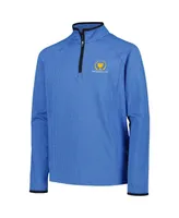 Big Boys Under Armour Blue 2024 Presidents Cup Tee To Green Half Moons Raglan Quarter-Zip Pullover Jacket