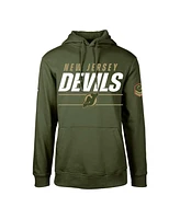 Men's LevelWear Olive New Jersey Devils Podium Fleece Pullover Hoodie