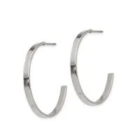 Chisel Stainless Steel Polished Diameter J Hoop Earrings