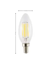 Vintage Like Non-Dimmable C35 4-Watt Led Edison Glass Bulbs with E12 Base (Pack of 6)