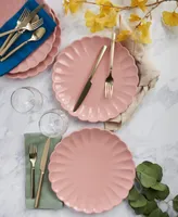 Tabletops Gallery Pink Scalloped Dinner Plates, Set of 4