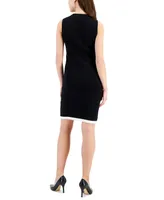 Anne Klein Women's Contrast-Trim Sweater Dress