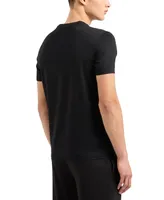 A|X Armani Exchange Men's Short Sleeve Black and Gold Capsule Rectangle Logo T-Shirt