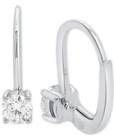 Forever Grown Diamonds Lab Grown Diamond Leverback Earrings (1/2 ct. t.w.) in Sterling Silver or 14K Gold-Plated Sterling Silver