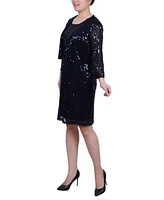 Ny Collection Petite Sequined Bolero Jacket and Dress Set, 2 Piece