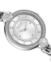 Versus Versace Women's Les Docks Two Hand Silver-Tone Stainless Steel Watch 36mm