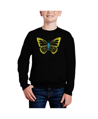 Butterfly - Big Boy's Word Art Crewneck Sweatshirt