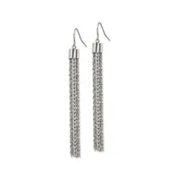 Chisel Stainless Steel Polished Multi Strand Chain Dangle Earrings