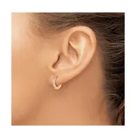 Chisel Stainless Steel Rose plated Crystal Hinged Hoop Earrings
