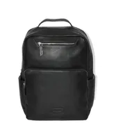 Leather Dual Front Organizer Backpack