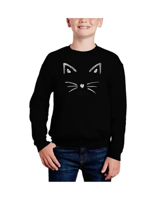 Whiskers - Big Boy's Word Art Crewneck Sweatshirt