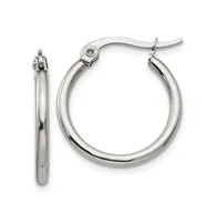 Chisel Stainless Steel Polished Diameter Hoop Earrings