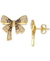 Le Vian Ombre Chocolate Ombre Diamond & Vanilla Diamond Bow Stud Earrings (1-1/3 ct. t.w.) in 14k Gold