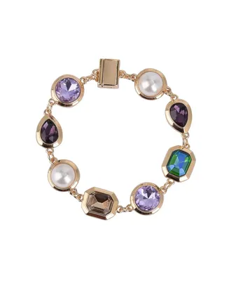 Laundry by Shelli Segal Multi Stone Bracelet with Magnetic Closure.