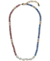 Lucky Brand Two-Tone Mixed Bead Single Strand Necklace, 16" + 3" extender