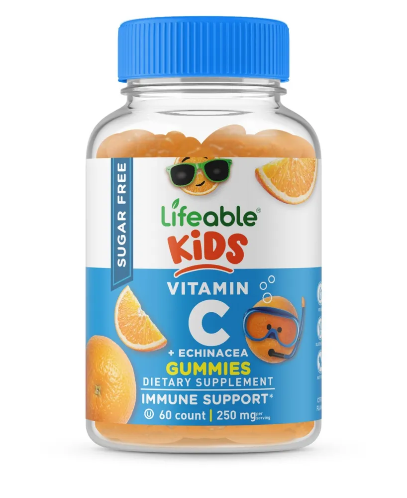 Lifeable Sugar Free Vitamin C for Kids 250 mg Gummies - Immune System - Great Tasting Natural Flavor, Dietary Supplement Vitamins - 60 Gummies