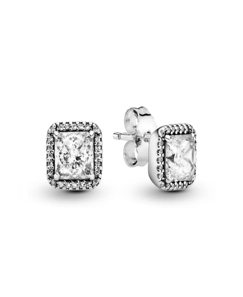 Pandora Square Sparkle Halo Stud Earrings