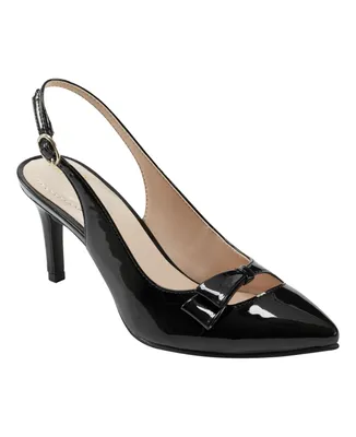 Bandolino Women's Gelli Bow Detail Slim Heel Dress Pumps - Black Patent