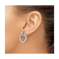 Chisel Stainless Steel Polished Intertwined Circles Dangle Earrings