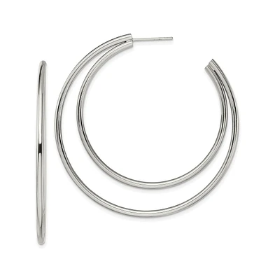 Chisel Stainless Steel Polished Hoop Earrings