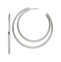 Chisel Stainless Steel Polished Hoop Earrings