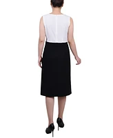 Ny Collection Women's 3/4 Sleeve Dress, 2 Piece Set