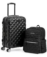 Diamond Tower Lightweight Hardside Expandable Spinner 2pc 20-Inch Carry On Luggage + Matching 15" Laptop Backpack Set