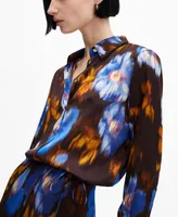 Mango Women's Satin Print Shirt